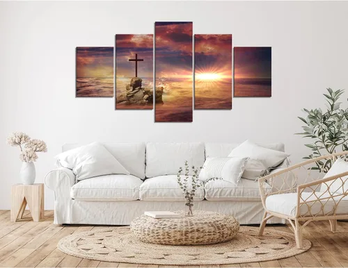 Vista 43 de Arte de Pared Cristiano Símbolo Religioso Cuadro Enmarcado Pintura de Cruz de Cristo Cruces Decoración de Pared Impresión en Lienzo de Cruz Póster