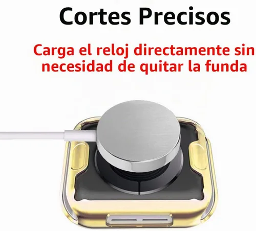 Vista 4 de Paquete de 4 fundas compatibles con Apple Watch Series 9/8/7 – protector de pantalla de 1.614 pulgadas, TPU suave, cobertura completa, chapada, a