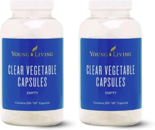 Vista 2 de Young Living Cápsulas vegetales transparentes – 250 unidades – Mezclas de aceites esenciales, vitaminas, suplementos herbales y necesidades