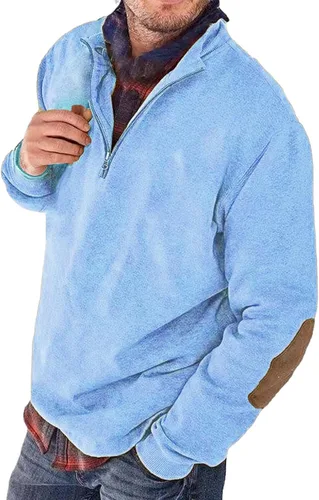 Vista 4 de JIOEEH Y2k Hoodies,Mens Corduroy Shirts Lapel Collar Button Up Pullover Mock Neck Long Sleeve Sweaters Polo Sweatshirts