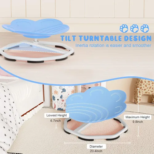 Vista 2 de Qusases Sillas Giratorias Sensoriales para Niños, Silla Giratoria para Niños Autistas, Juguetes Sensoriales de Sentarse y Girar, Entrenamiento