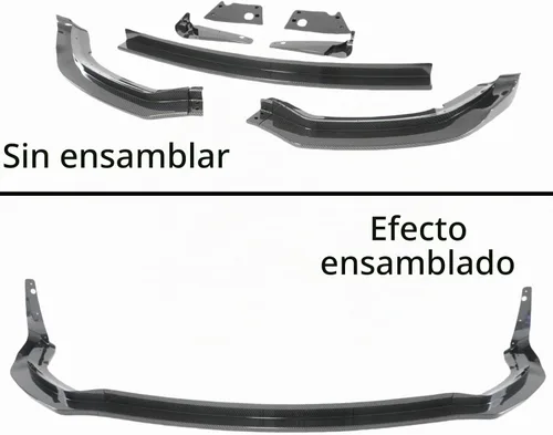 Vista 3 de Divisor de labio delantero para Dodge Charger SRT Hellcat Scat Widebody Impresión de fibra de carbono.