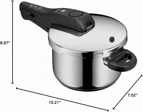 Vista 18 de WMF Perfect Rapid Cooker - Olla de cocción rápida (7.1 in de diámetro, 2 litros y medio, con protección contra llamas), acero inoxidable