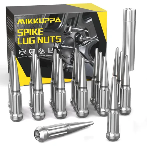 Vista 16 de MIKKUPPA Tuercas de llanta con pinchos M14x1.5, repuesto para Chevy Silverado GMC 2500 Cromo