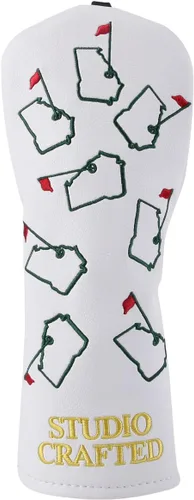 Vista 8 de Fundas para cabeza de golf - Augusta Georgia Driver Fairway Woods Hybrid Headcover Blanco