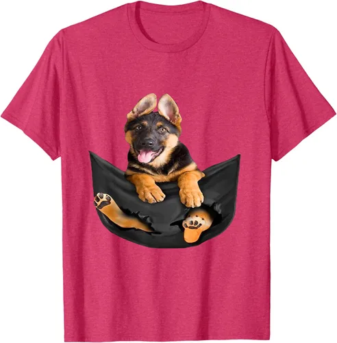 Vista 24 de Dog Lovers Gifts - Camiseta divertida con cara de perro con bolsillo, Negro, S