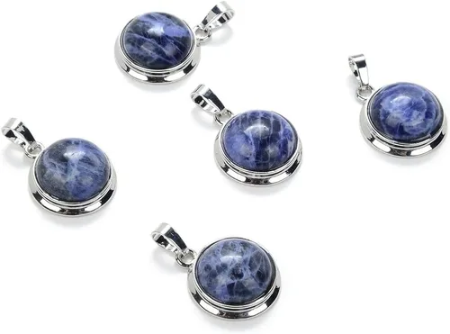Vista 5 de Adabele Colgante redondo de piedra semipreciosa natural de 0.787 in para mujeres y hombres, aretes, pulsera, collar, llavero, joyería de chakras