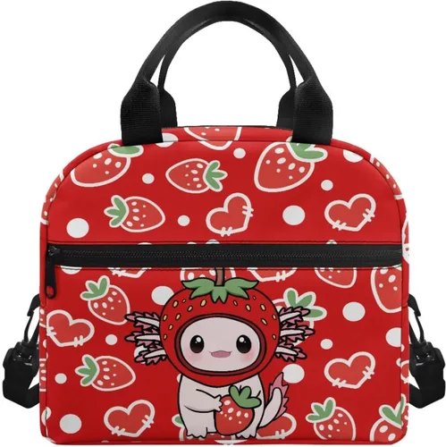 Vista 9 de doginthehole Bolsa de almuerzo de noche estrellada para mujeres y niñas, bolsa de almuerzo con correa ajustable para el hombro con estampado