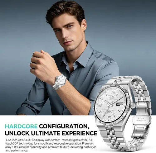 Vista 10 de SOUYIE Reloj inteligente para hombre, llamadas Bluetooth, rastreador
