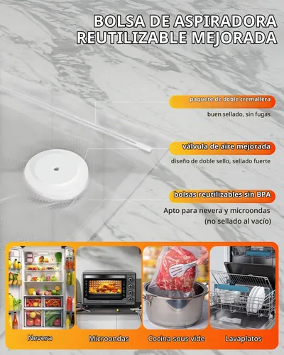 Vista 6 de Sellador al vacío de mano para alimentos con 30 bolsas reutilizables