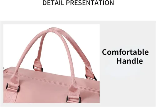 Vista 9 de Bolsa de gimnasio con compartimento para zapatos, bolsa de viaje impermeable para mujer, bolsa de mano para deporte, fin de semana, bolsa