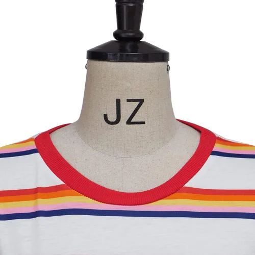 Vista 6 de Max Mayfield - Disfraz de arco iris, camiseta de Max Mayfield, camisa a rayas, camiseta de manga corta