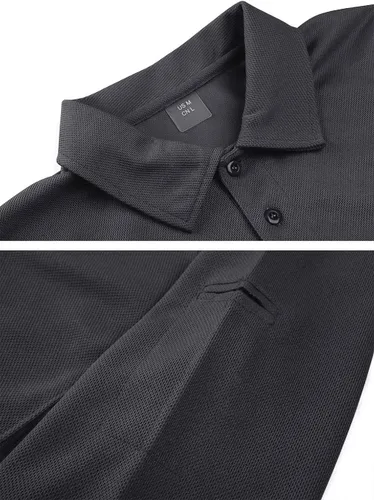 Vista 5 de KEFITEVD Camisas polo de jersey para hombre, de secado rápido, tácticas, de manga corta, para exteriores, de piqué