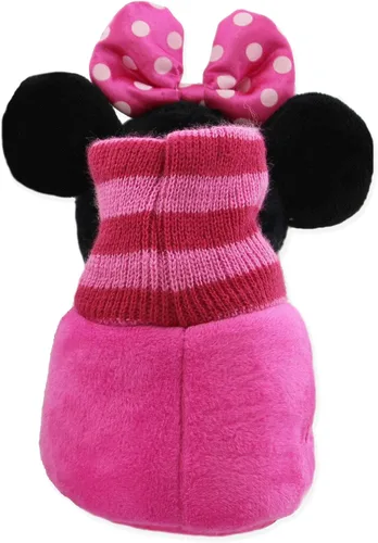 Vista 5 de Minnie Mouse Disney - Pantuflas de felpa 3D Minnie Head para niñas pequeñas