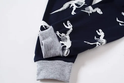 Vista 5 de KikizYe Conjunto de pijamas para niños, pijamas de manga larga para niños