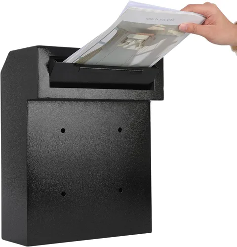 Vista 9 de xydled Buzón de correo resistente con cerradura de llave, 15''x12''x6'', buzón de metal con cerradura montado en la puerta, caja de depósito