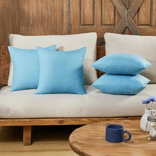 Vista 9 de Deconovo Juego de 2 fundas de almohada de pana suave con cremallera invisible, 16 x 16 pulgadas, color gris pardo, decoración del hogar para sofá