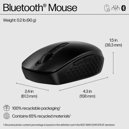 Vista 7 de HP Ratón Bluetooth Programable 420 – Bluetooth con Emparejamiento Rápido a 3 Multidispositivos, Batería de 2 Años, 4K DPI, Clics Silenciosos
