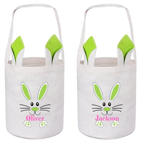 Vista 8 de Canasta de Pascua para niños, cesta de caza de huevos de Pascua, cesta de conejo de Pascua, regalos de Pascua, cesta de huevos de Pascua, cesta