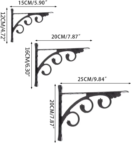 Vista 3 de 2 soportes flotantes de forma triangular para estantes invisibles, soportes de metal derecho montados en la pared, soporte triangular para estantes