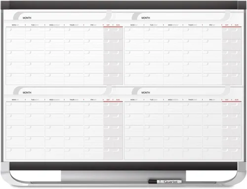 Vista 7 de Quartet Prestige 2. Pizarra magnética de calendario mensual, superficie borrable. 3 x 2