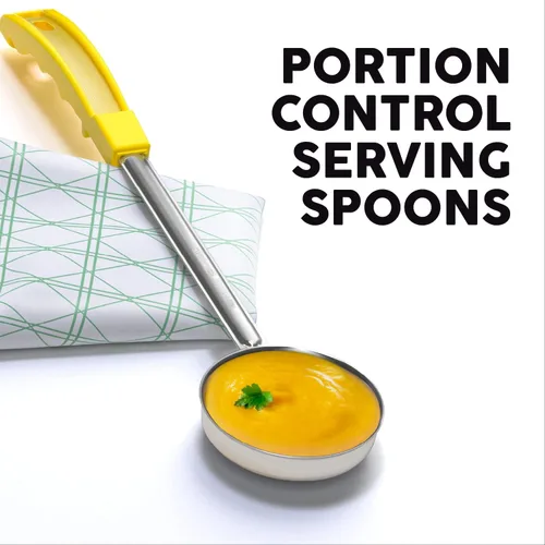 Vista 6 de Cucharas para servir con control de porciones, juego de 8 tazas medidoras