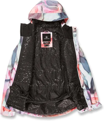 Vista 3 de Volcom Chaqueta con capucha Bolt para mujer, con aislamiento para snowboard y esquí, Negro