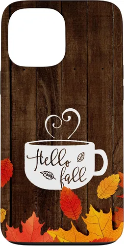 Vista 23 de Hello Fall - Taza de café para iPhone 16, diseño de hojas de otoño