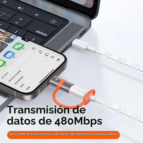 Vista 4 de mcdodo Adaptador USB C a Lightning de 36 W tipo C a Lightn-ing, convertidor de cable de carga USB C para iPhone 14/13/12/11/XS/XR/SE/AirPods