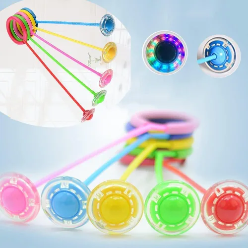 Vista 9 de Pelota de Salto de Tobillo para Niños, Colorida Rueda Centelleante, Juguetes para Niñas y Niños, Juguetes Deportivos y de Ejercicio, Regalos