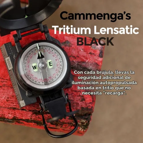 Vista 6 de Cammenga Brújula Lensática de Tritio Oficial del Ejército de EE. UU., Brújulas de Mano Impermeables y Precisas con Funda para Senderismo, Camping