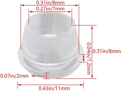 Vista 2 de Fielect 50 ojales de goma de 0.276 in de diámetro interior resistente al aceite arandelas de goma para cables transparentes