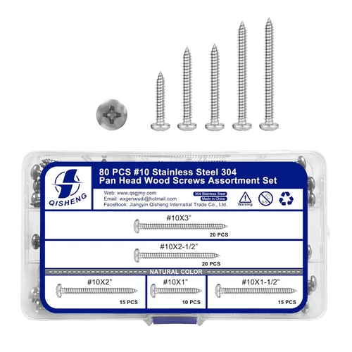 Vista 13 de QISHENG Black Head 100 PCS #4x1/4(0.25 pulgadas) Tornillos Phillips para Madera de Cabeza Redonda de Acero Inoxidable, Tornillo de Acero Inoxidable