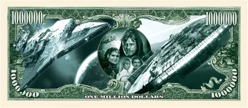 Vista 2 de Billete coleccionable de un millón de dólares de edición limitada de Star Wars en moneda
