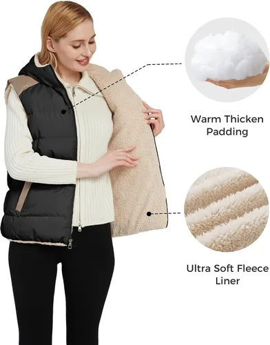 Vista 3 de ZSHOW Ropa para mujer - Chaqueta casual de forro polar con capucha para mujer