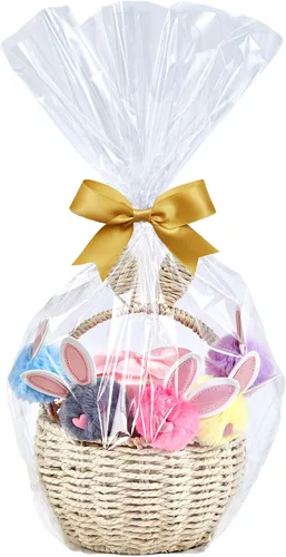 Vista 13 de Wowfit Bolsas de celofán, 10 unidades de 9x20 pulgadas Bolsas de celofán transparentes perfectas para regalos, presentes, botellas de vino