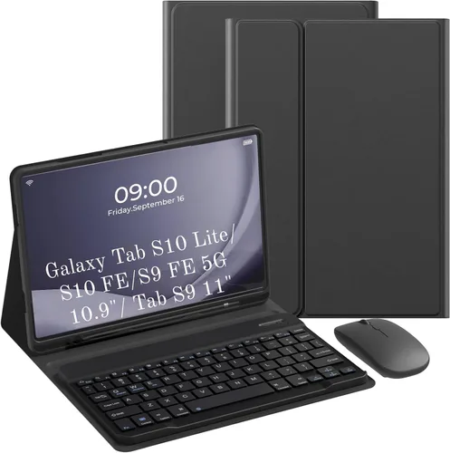 Vista 13 de Funda con teclado para Samsung Galaxy Tab S6 Lite de 10,4 pulgadas 2024 Negro