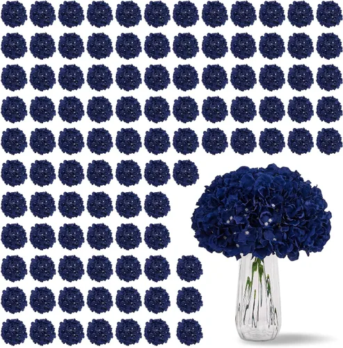 Vista 47 de Flores de hortensias artificiales rosa polvoriento, 10 cabezas de flores de seda de hortensia falsas para centros de mesa de boda, ramos de 10