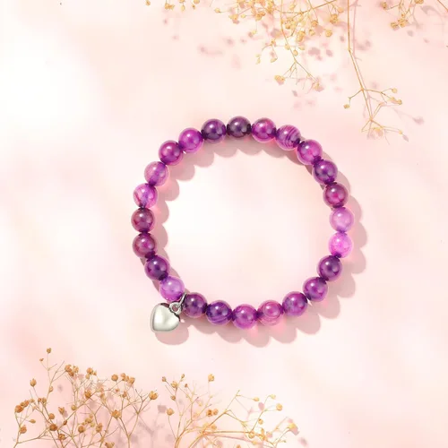 Vista 2 de Ralukiia Regalo para mujeres después de la cirugía, pulsera de amatista con oraciones curativas, regalos inspiradores de animación para mujeres
