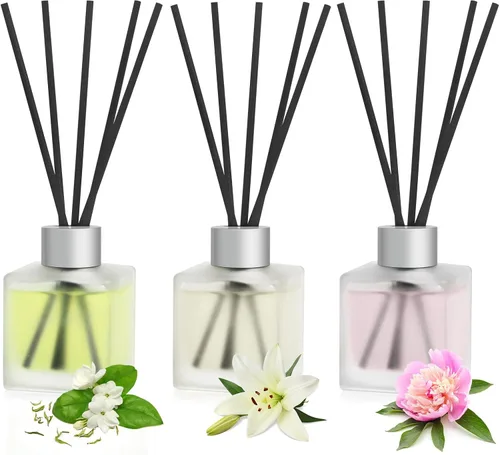 Vista 12 de Difusor de junco, aceite esencial de bambú y té blanco con varillas difusoras para decoración de habitación, 3.4 onzas líquidas (3.4 fl oz) de larga