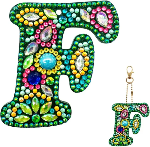 Vista 10 de YOYA Llaveros de Pintura de Diamantes de Doble Cara 5D Letras Kit de Llaveros de Pintura de Diamantes DIY Taladro Completo Arte de Diamantes