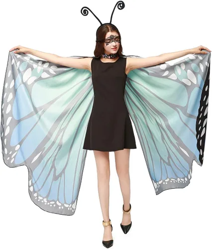 Vista 4 de Disfraz de Halloween para mujer con alas de mariposa, accesorio de hada