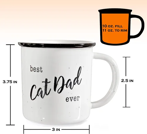Vista 2 de MAINEVENT Taza del Mejor Papá de Gato del Mundo 11 Onzas, Taza de Café de Novedad, Taza de Gato para Papá, Mejor Taza de Papá Felino, Regalo Genial