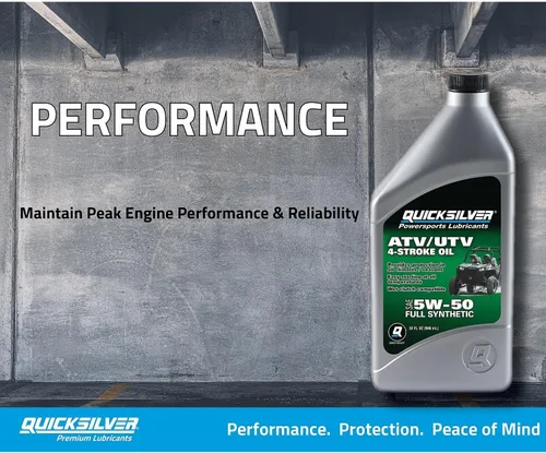 Vista 2 de Quicksilver 8M0149407 5W-50 Aceite de motor completo sintético de 4 tiempos ATV/UTV – 1 cuarto de galón