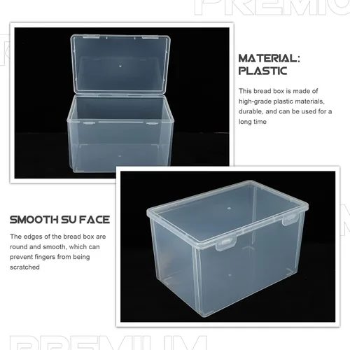 Vista 4 de DOITOOL Caja de pan de plástico transparente, contenedor de almacenamiento de pan transparente hermético hermético para pan, panera para pan casero