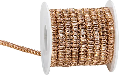 Vista 21 de KAOYOO - Cadena con cuentas de circonita cúbica, 0.91 metros (1 yarda) para manualidades de costura, decoración de bricolaje (cristal aguamarina)