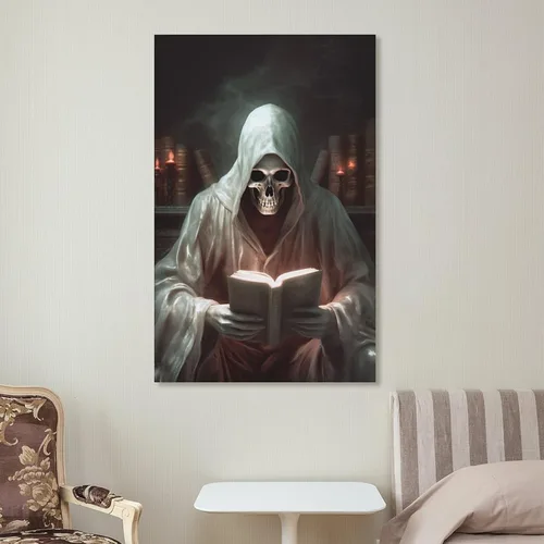 Vista 9 de HHGaoArt Lienzo gótico para pared, póster de fantasmas de Halloween, imagen espeluznante en lienzo