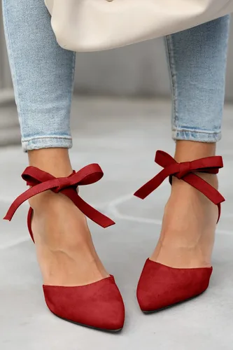Vista 2 de Zapatos de tacón alto puntiagudos para mujer, con lazo al tobillo, clásicos, para oficina, especial, para fiesta
