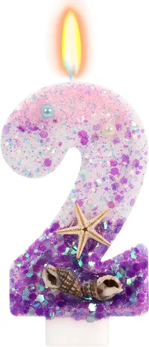 Vista 34 de Vela número 1 de estrella de mar de playa para decoración de pastel Plata