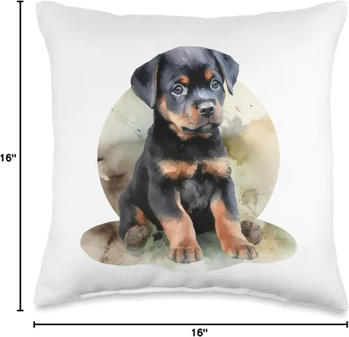 Vista 4 de Tiny Dog T-Shirt Tiny Rottweiler - Almohada para perro, 16 x 16 pulgadas, multicolor